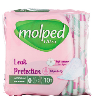 نوار بهداشتی اولترا مدل Leak Protection سایز متوسط 10 عددی مولپد